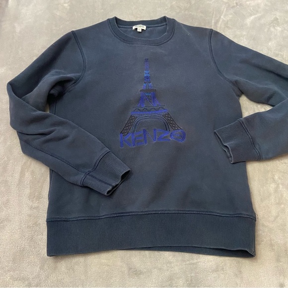 Kenzo embroidered Eiffel Tower logo pullover crewneck sweatshirt 4151 - Picture 5 of 11